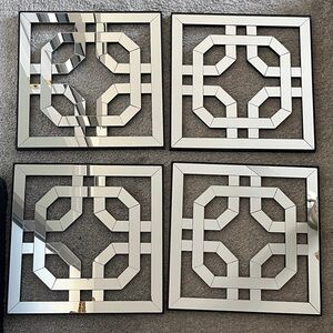 Modern Mirrored Geometric Wall Decor Set